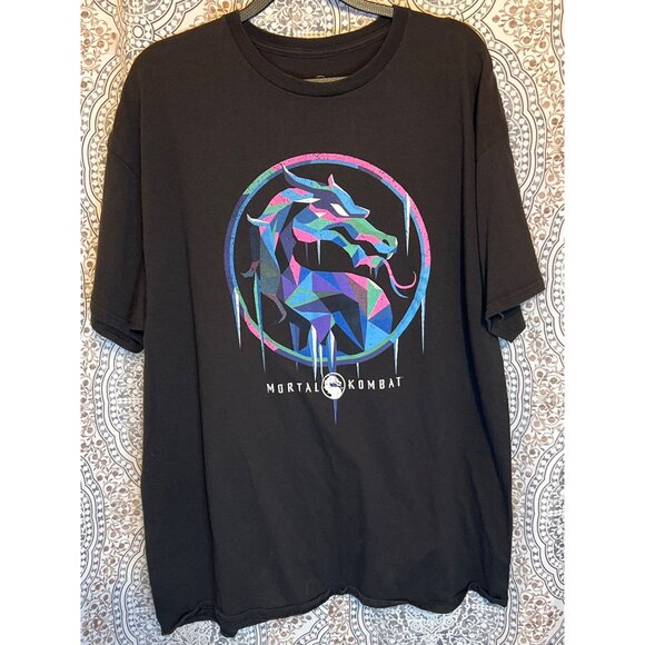 Mortal Kombat Graphic T-Shirt XL Black Cotton Mens - Picture 2 of 9